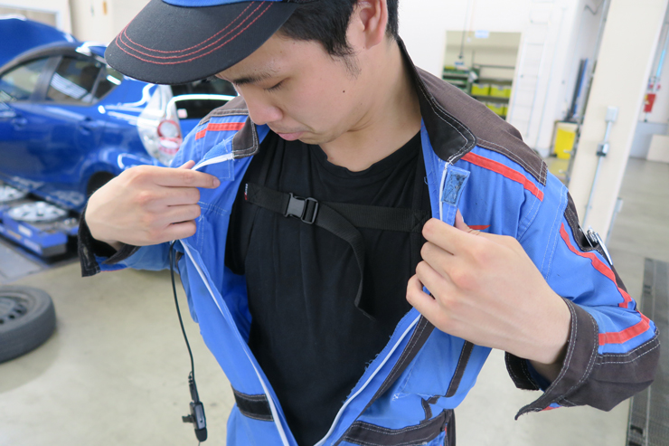 アイスベスト着用の様子