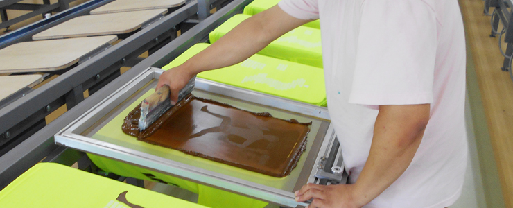 シルクプリント加工の様子