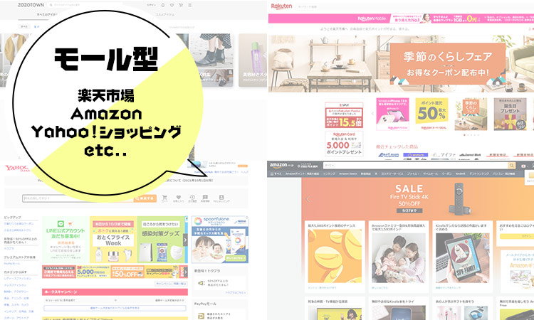 モール型（楽天市場、Amazon、ヤフーショッピングetc..）