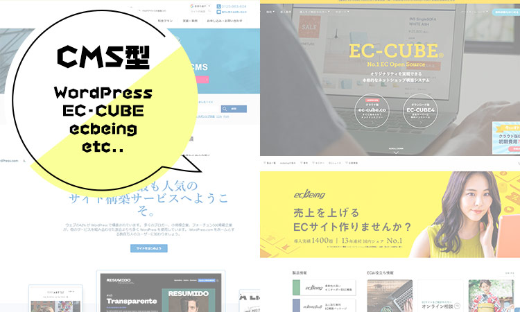 CMS型（WordPress、EC-CUBE、ecbeing etc..）
