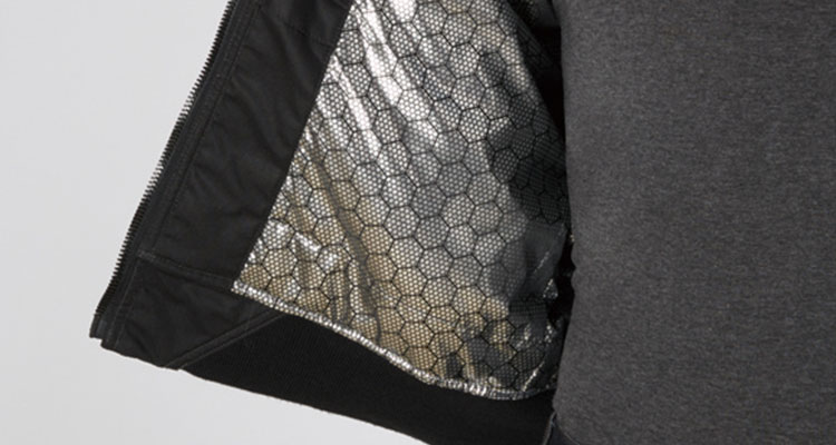 アルミラミネートフィルム加工の防寒着（裏地）