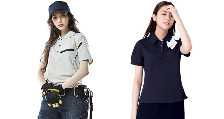 男女兼用のポロシャツとレディースポロシャツ
