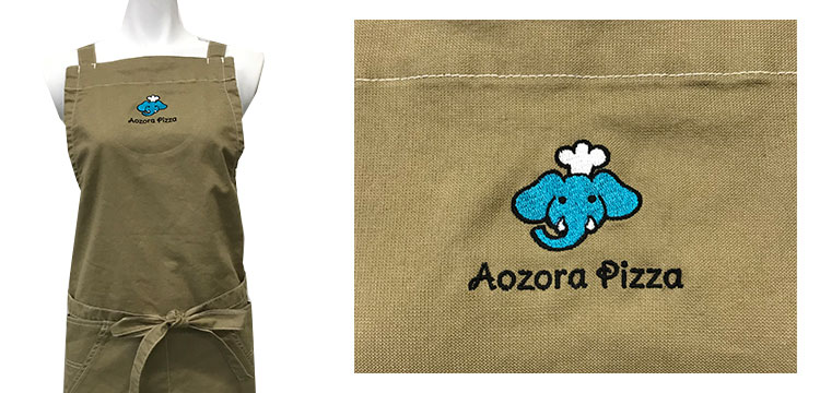オリジナルロゴを名入れしたエプロン