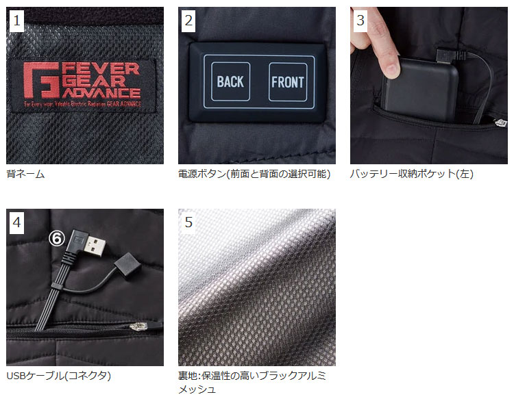 電熱ベストの特徴