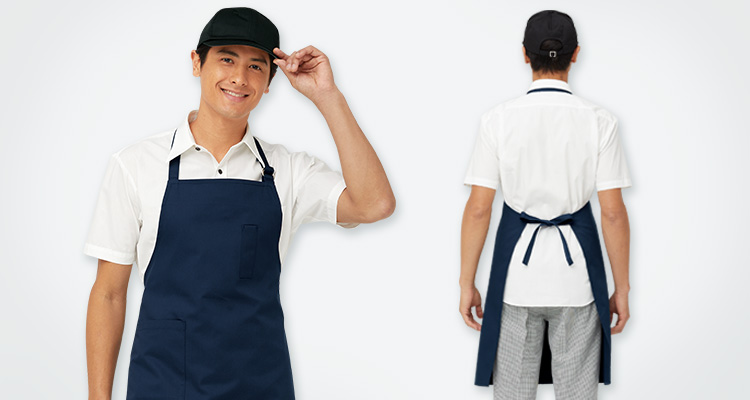 後ろ姿が好印象なエプロンのイメージ