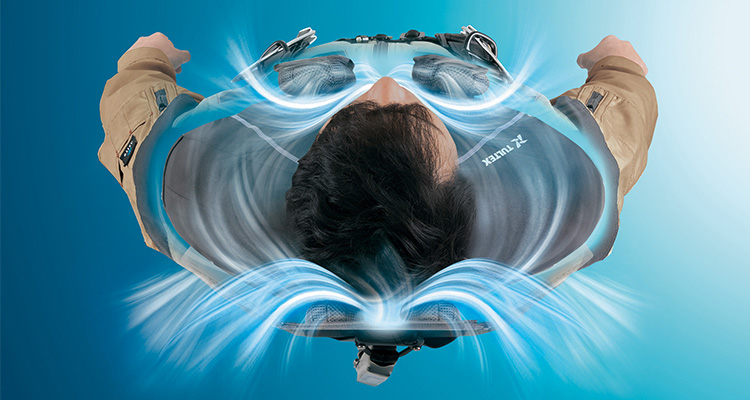 フルハーネス着用時も空気の通り道を確保