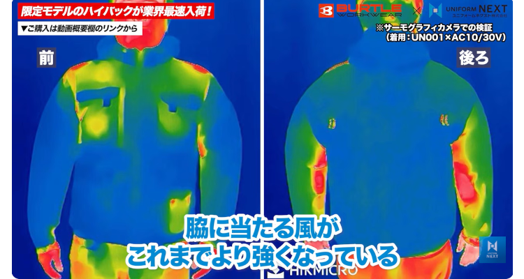 サーモグラフィカメラでの検証