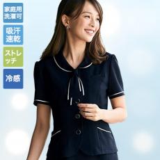 [春夏用]オーバーブラウス[シャドーボーダー][女性用](21-26605)