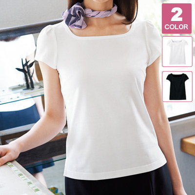スマートフォン/携帯電話 携帯電話本体 半袖スクエアネックTシャツ/天竺