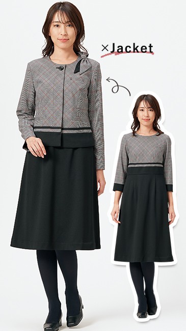 通年]MARY QUANT ワンピース[ストレッチ/ニット](22-M53161) 株式会社チクマ オフィスユニフォーム