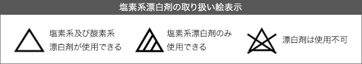 漂白剤が使える取り扱い絵表示