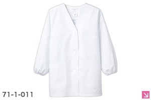 襟なし長袖白衣(71-1-011)