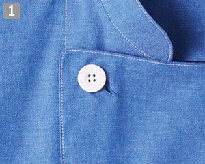 コックシャツ/七分袖(31-AS8220)の商品詳細「白ボタン」