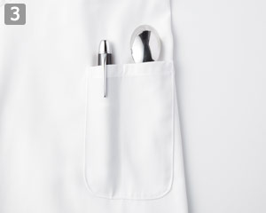 コックコート(34-FJ0705U)の商品詳細「左袖ポケット」