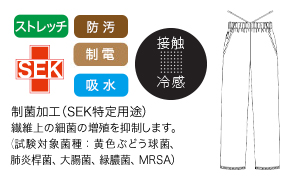 ナガイレーベンの男女兼用パンツ a6-rf5503の素材