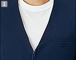 ジャケット(男女兼用)(B4-KZN258)の商品詳細「ノーカラーデザイン」