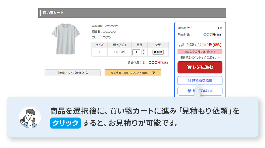 商品を洗濯後に買い物カートへ