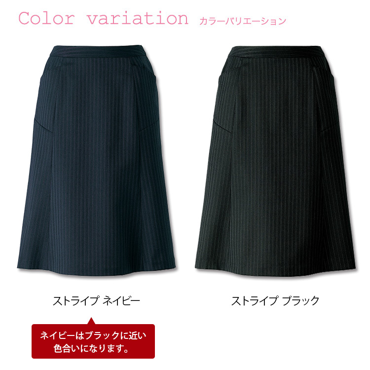 極美品✨総柄 マルチストライプ スカートスーツ ブラック 38〜40 M SUIT SELECT×Samantha Thavasa】【年間】バックフレアセミタイト
