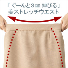 ウエストが3cm伸びるベルト