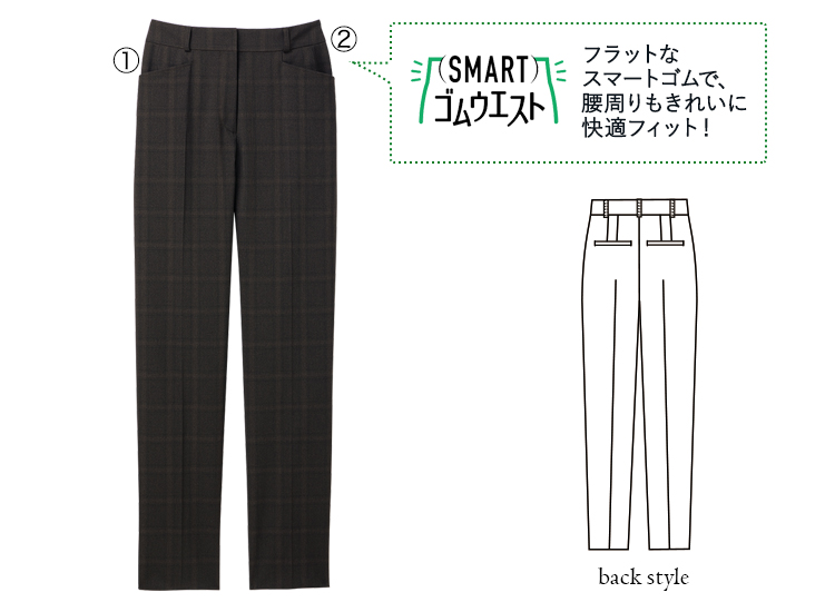 通年]パンツ[テーパード/チェック/ストレッチ](89-51601
