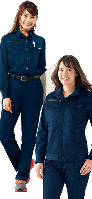 すっきりフィットなシルエットが美しく魅せてくれるジーベックのレディース作業服。