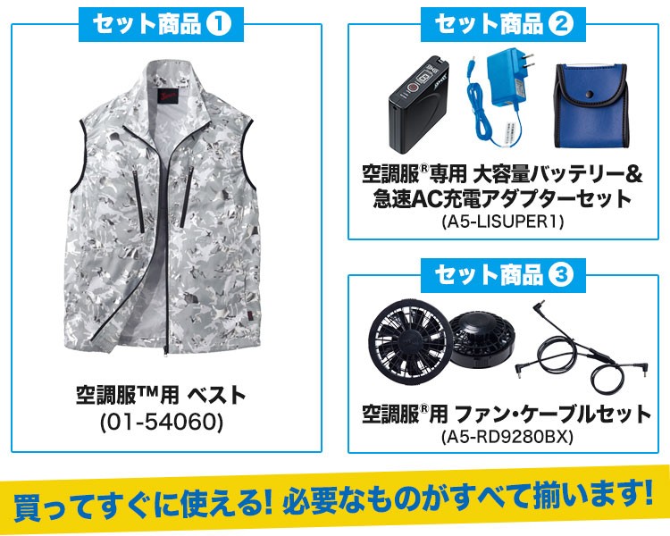 アイトスの空調服セット内容
