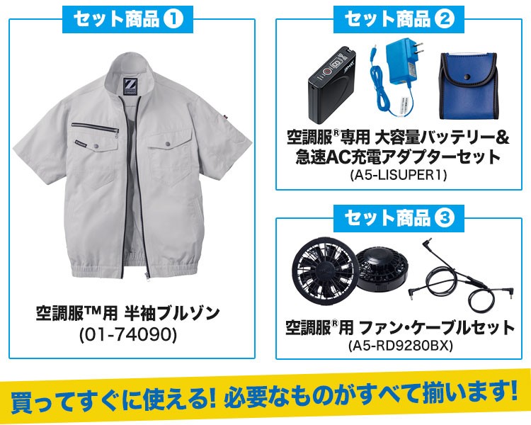 アイトスの空調服セット内容