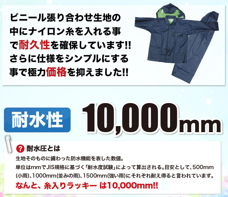 耐水圧10000ミリ