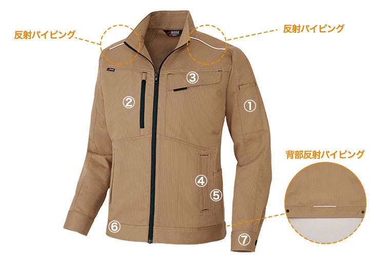 アイトス NEWムービンカット 長袖ブルゾン 3301 商品詳細