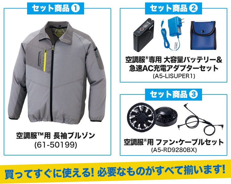 アイトスの空調服セット内容