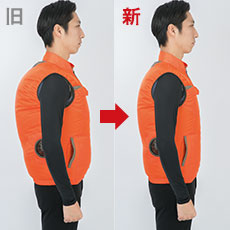 身頃の膨らみを抑えたシャープなシルエットに進化
