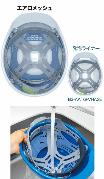 ABS製]エアロメッシュヘルメット 涼神 ライナーあり フロントベンチレーション付(B3-AA16FVHA2E4M) DICプラスチック株式会社  ワークユニフォーム