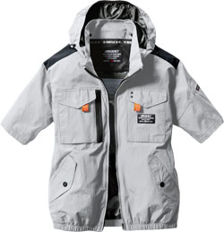 (19) 4つ穴空調服 バートル AC1096 カーディナル LL バートルエアークラフト半袖AC1096服のみ