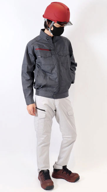 ヘルメット L赤マット塗装スモークコーデ画像