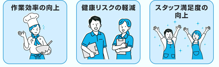 作業効率の向上・健康リスクの軽減・スタッフ満足度の向上