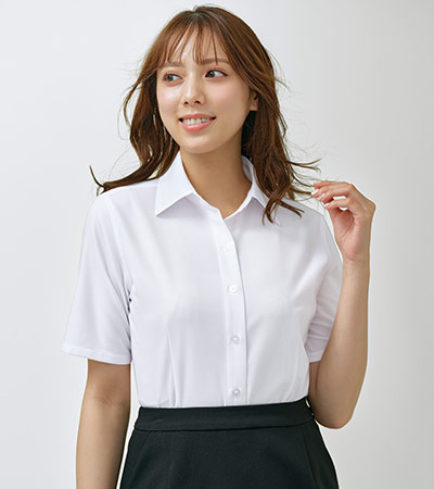 事務服半袖ブラウス(61-hcb4000)